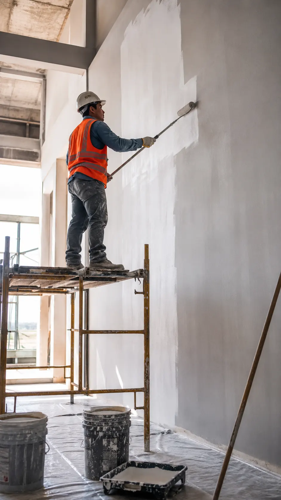 Aplicación de pintura e impermeabilizante en obra residencial — pinturas y recubrimientos Paramita Construcción CDMX